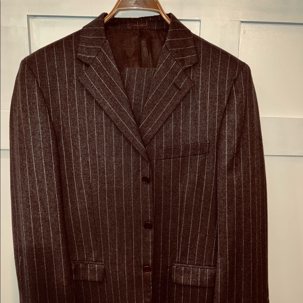 3pc Black Pin Striped Suit